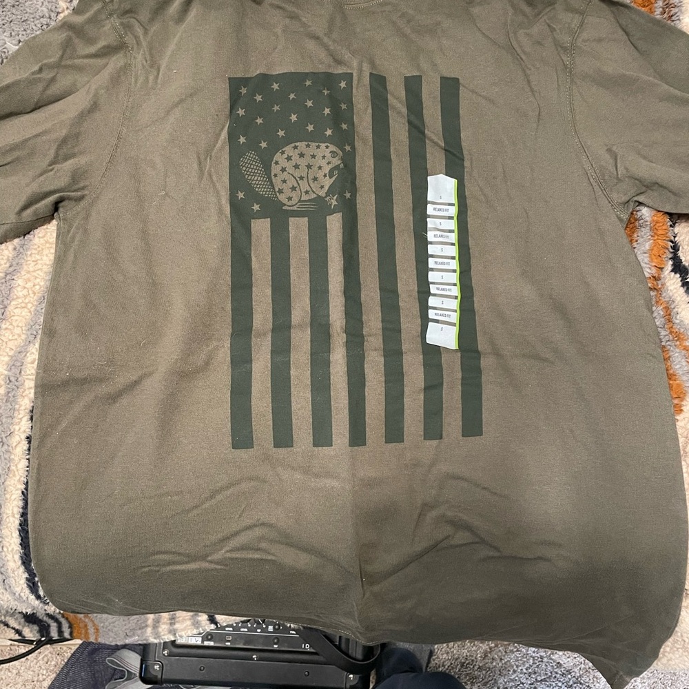 Patriotic Graphic Olive Green Longsleeve